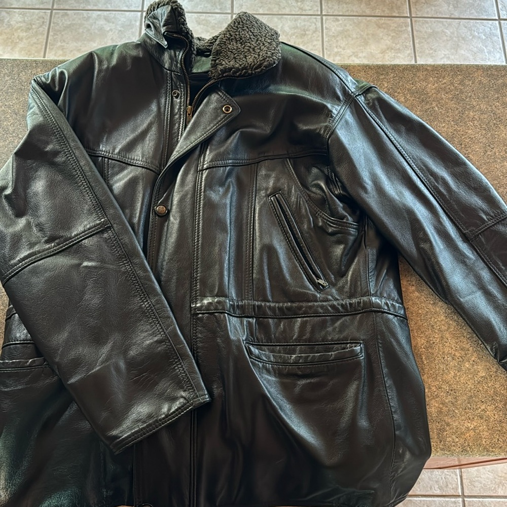 The Leather Rach Black jacket with fleece liner
